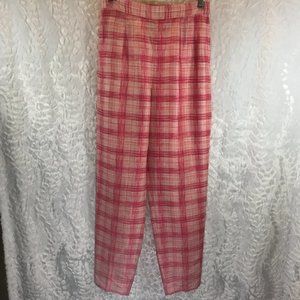 Vintage Dana Buchman 100% Silk Pink Plaid On trend